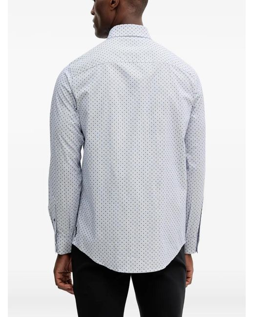 ARMANI EXCHANGE White Patterned Button-Down Shirt for men