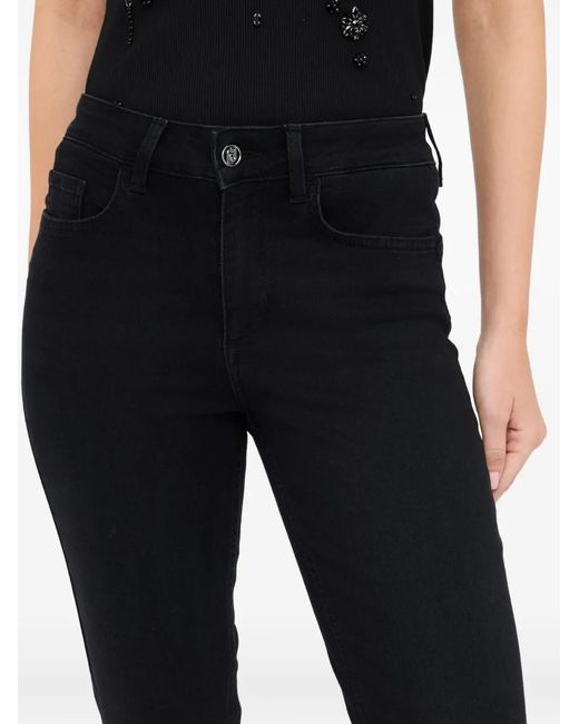 Liu Jo Blue Rhinestone-Embellished Skinny Jeans