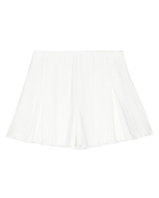 Lanvin White Pleated High-waisted Shorts
