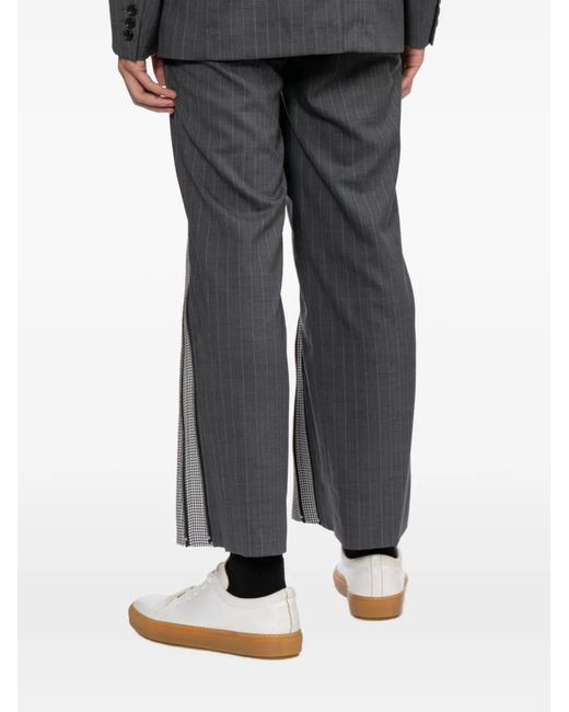 Comme des Garçons Gray Patchwork Zip Details Trousers for men
