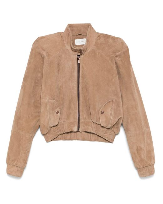 Magda Butrym クロップド レザージャケット Natural