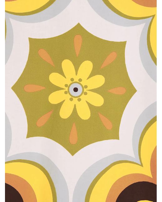 LaDoubleJ Yellow Floral-print Cotton Dress