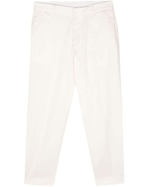 Emporio Armani White Pressed-crease Trousers for men