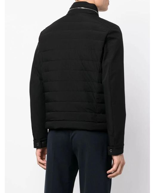 Moorer Black Quilted-Finish Zip-Up Jacket for men