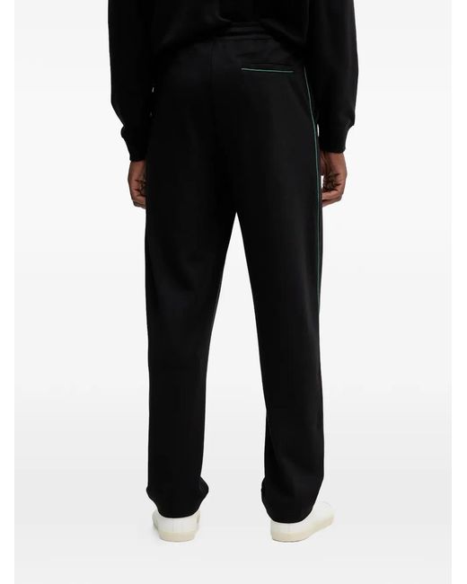 Guess Black Logo-Patch Drawstring Track Pants for men