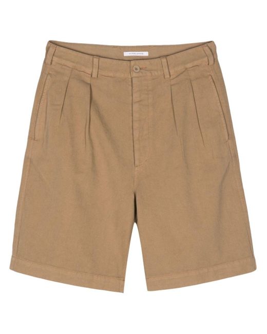 sunflower Natural Pleated Twill Bermuda Shorts for men