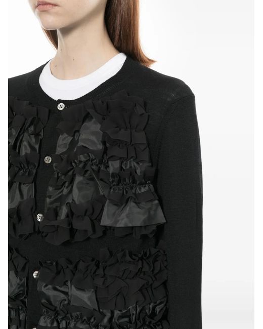 Comme des Garçons Black Ruffled Cardigan
