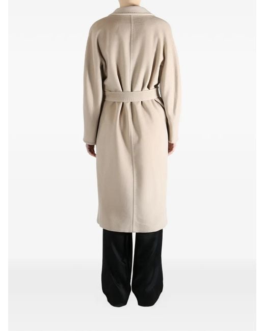 Max Mara White Madame Belted Double-Breasted Coat