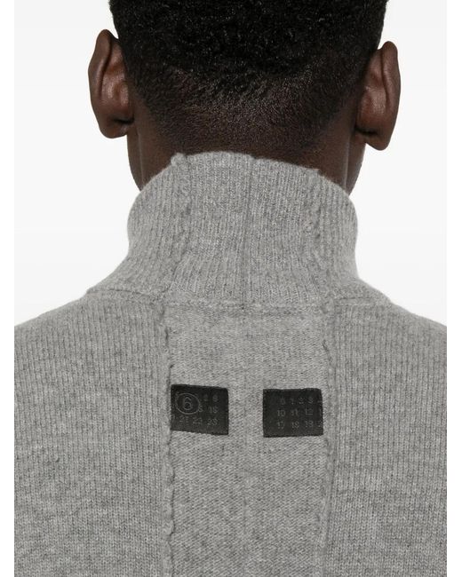 MM6 by Maison Margiela Gray Classic Knit Sweater With Comfortable Fit for men