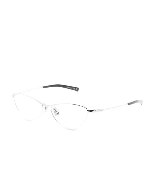 Saint Laurent White Triangular-Frame Glasses