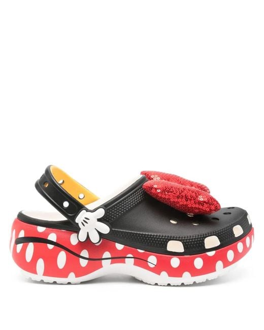 CROCSTM Red X Disney Minnie Mouse Classic Platform Clog Mules