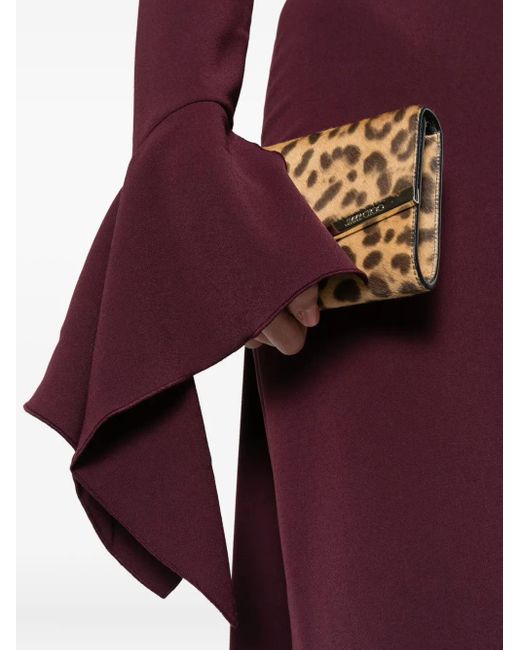 Solace London Purple The Blake Flared-Sleeve Maxi Dress