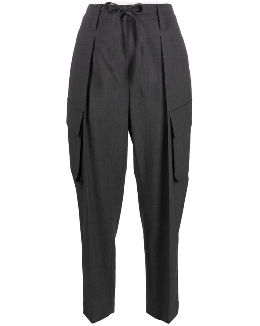 Brunello Cucinelli Gray Tailored Trousers With Drawstring