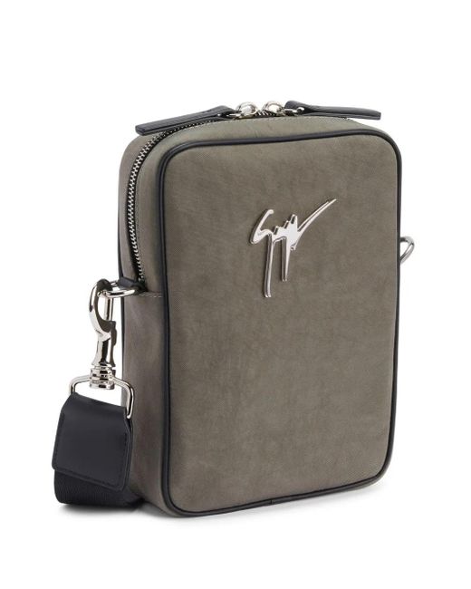 Giuseppe Zanotti Green Thoby Logo-Plaque Bag for men