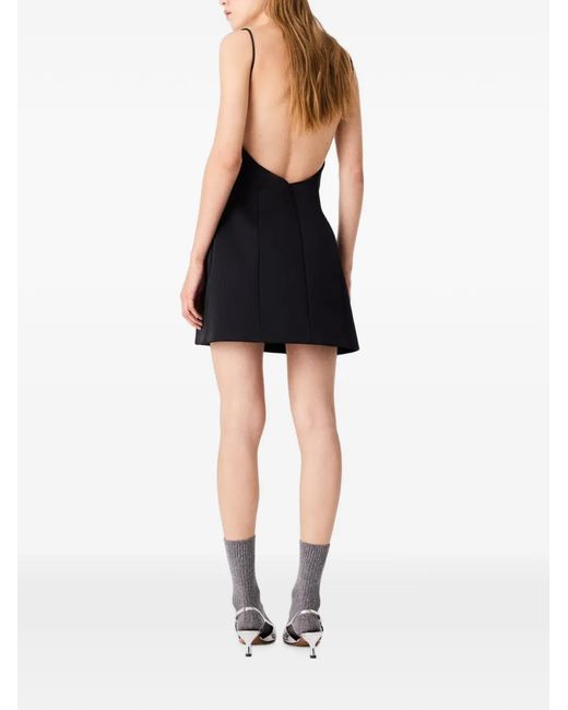 Maje Black Crystal-Embellished Backless Mini Dress