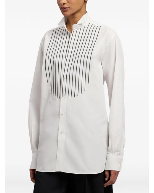 Ralph Lauren White Courtney Striped Shirt