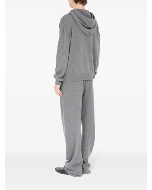 Maison Margiela Gray Wool And Cashmere Sweatshirt With Hood for men