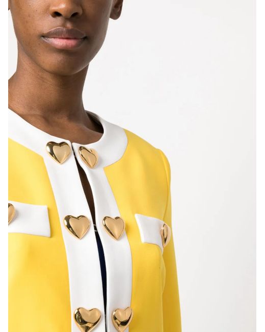 Moschino Metallic Crop Jacket With Applique