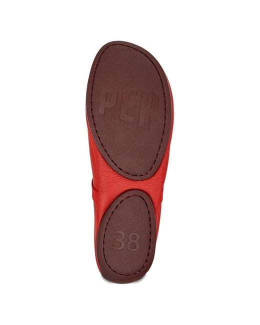 Camper Red Nina Elasticated Ballerinas
