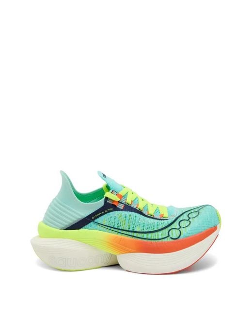 Saucony Green Endorphin Elite 2 Panelled Mesh Sneakers