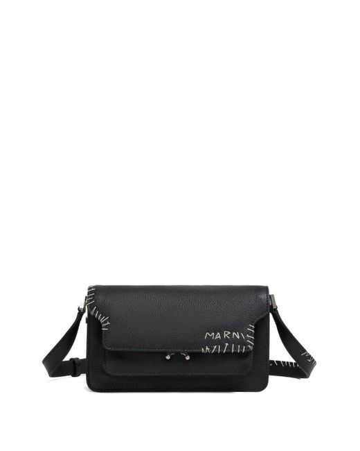 Marni Black Trunk Decorative-stitch Shoulder Bag