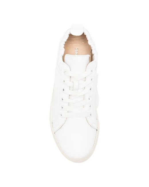 SERGIO MORETTI FIRENZE White Ruched-Trim Platform Sneakers