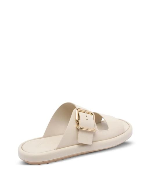 Tod's White Double-Buckle Leather Sandals