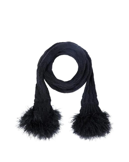 Ann Demeulemeester Blue Rae Knitted Scarf