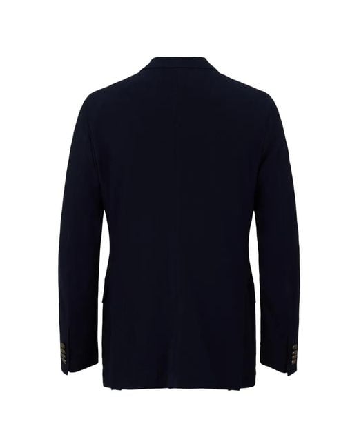 Moorer Blue Button Pocket Blazer for men