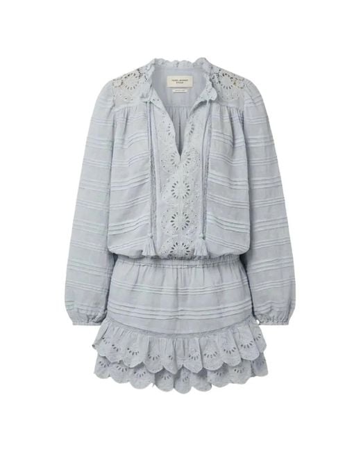 Isabel Marant Gray Robe Preya À Broderie Anglaise