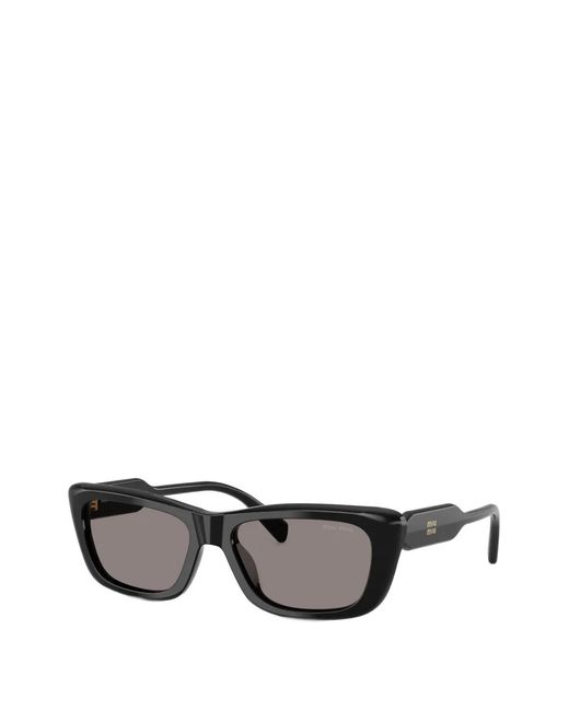 Miu Miu Gray Rectangle Sunglasses