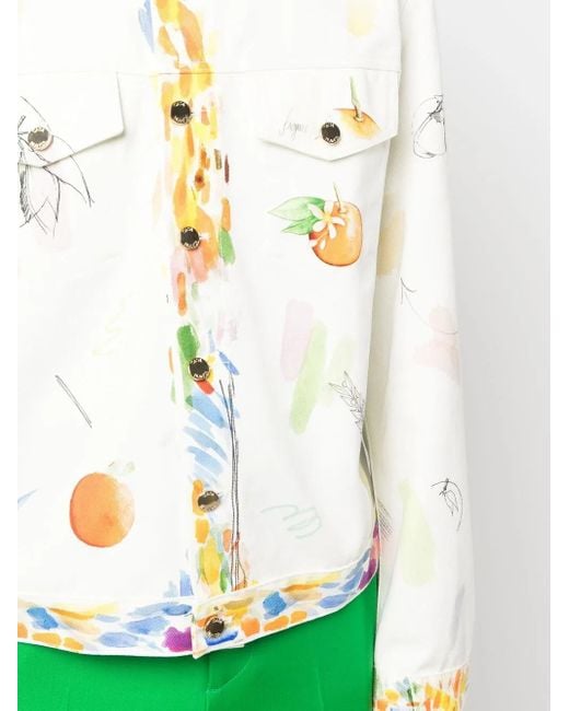 Casablanca White Work In Progress Denim Jacket for men