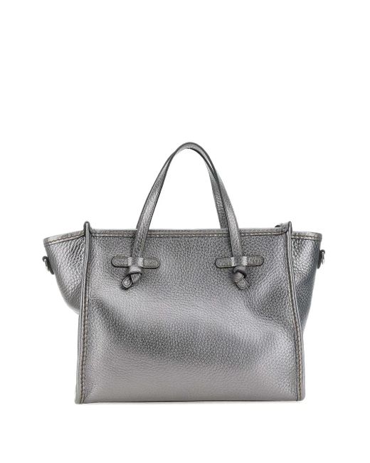 MARCELLA CLUB Gray Leather Tote Bag