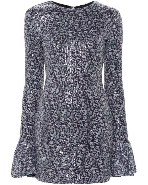 ROTATE BIRGER CHRISTENSEN Blue Sequinned Mini Dress
