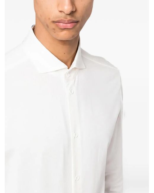 Roberto Collina White Button-Down Long-Sleeve Shirt for men