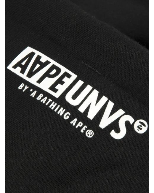 Aape By A Bathing Ape Black Logo-Print Hoodie for men