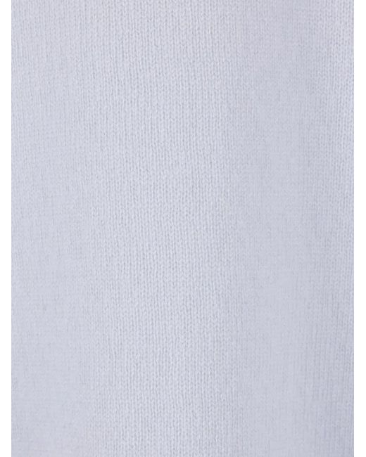 Allude Blue Crew-Neck Ribbed Sweater