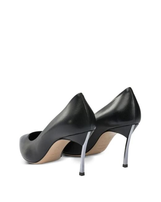 Casadei Black Leather Heeled Pumps