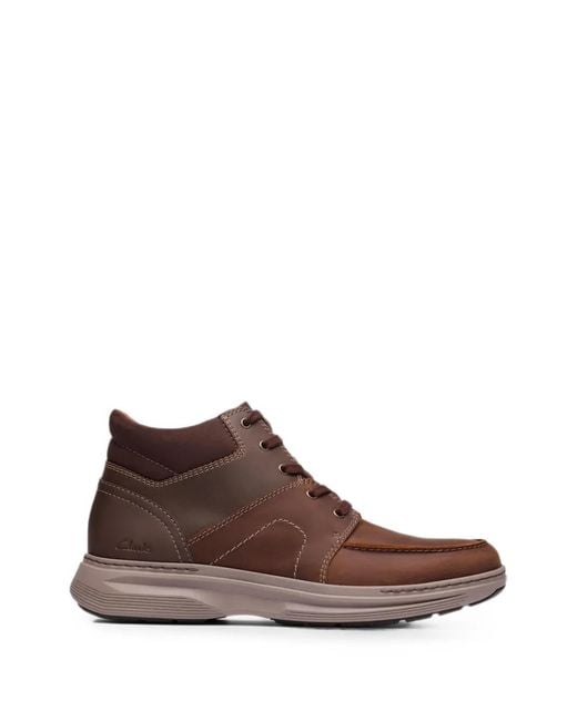 Clarks Brown Craftwell Mid Leather Boots for men