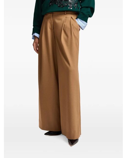 Essentiel Antwerp Natural Twisted-Seam Wide-Leg Trousers