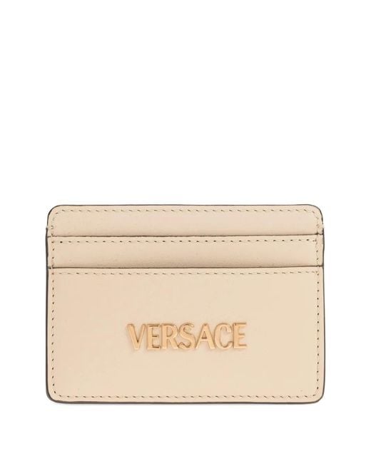 Versace Natural Tag Leather Card Holder