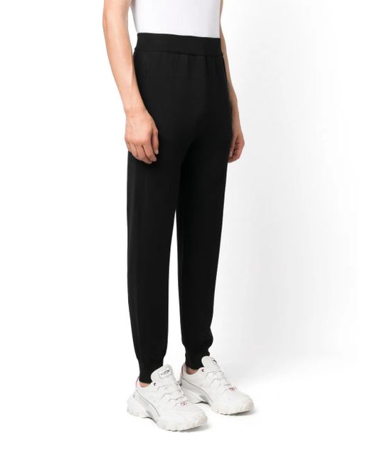 Givenchy Black Intarsia-knit Logo Track Pants for men