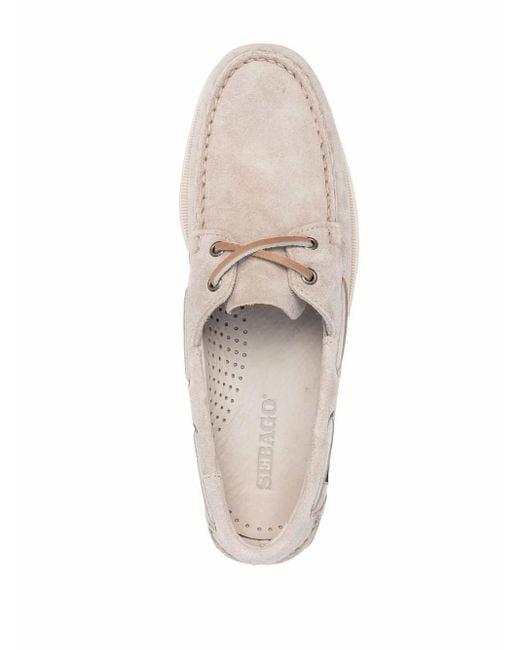 Sebago White Flat Shoes Brown for men