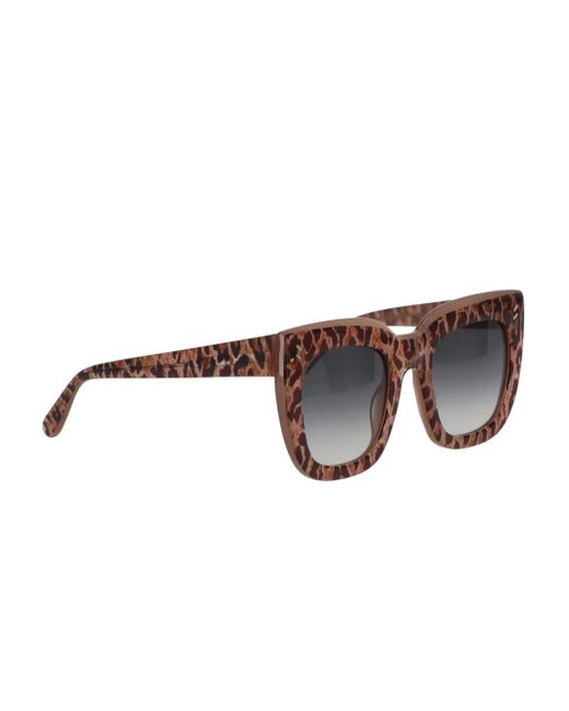 Stella McCartney Brown Leopard-Print Square-Frame Sunglasses
