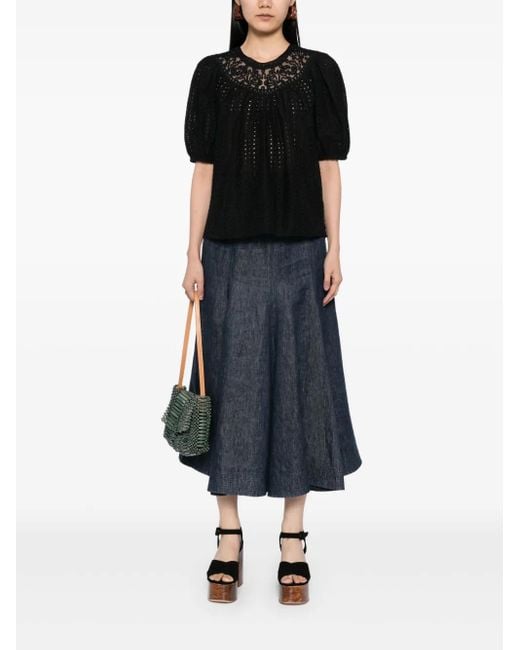 Ulla Johnson Black Amina Blouse