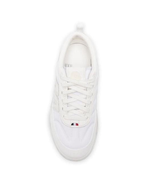 Moncler White Logo-Embossed Ridged-Sole Sneakers for men
