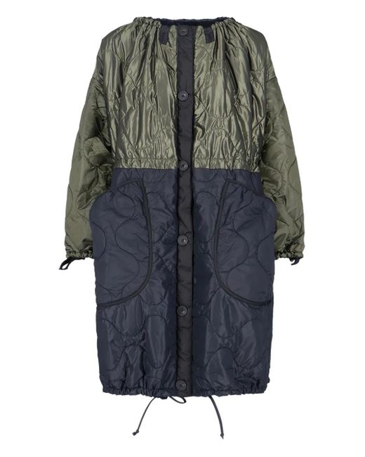 MARFA STANCE Gray Parachute Patchwork Reversible Parka