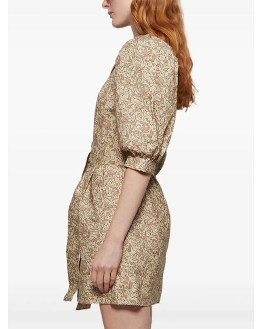 Vestido Casitas con manga farol LHD de color Natural