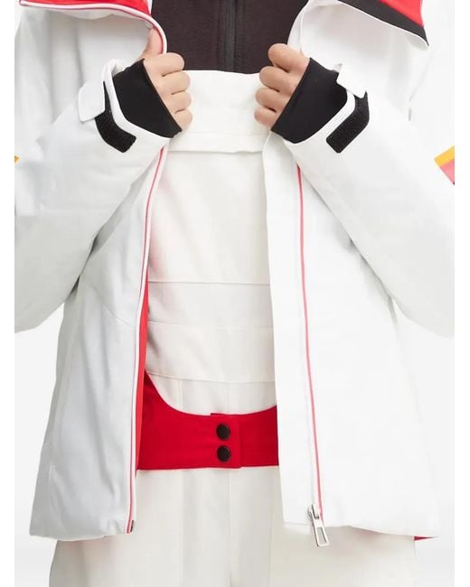 Rossignol White Strawpile Hooded Ski Jacket