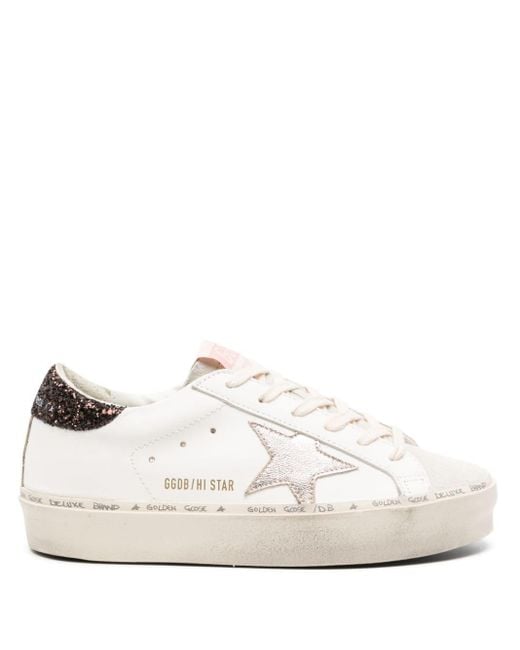 Golden Goose Deluxe Brand White Hi Star Platform Sneakers